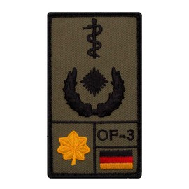 Café Viereck ® Oberstabsarzt Bundeswehr Rank Patch with Rank - Embroidered with Velcro - 9.8 cm x 5.6 cm