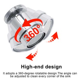 HJIAMA Aerator Tap 360° Water Saver for Tap, Three-Level Adjustable Tap Extension, Reusable, for Kitchen, Bathroom