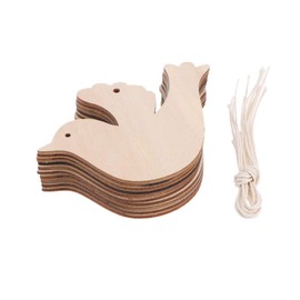 BESPORTBLE 10PCS 10Pcs Hanging Pendant Bird Wooden DIY Craft Ornaments for Christmas Tree Decoration
