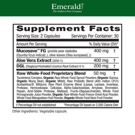 Emerald Labs Reflux Health - Dietary Supplement with Mucusave FG, Aloe Vera Extract, DGL Licorice for Healthy Digestion and Heartburn Relief - 60 Vegetable Capsules