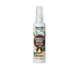 Inecto Naturals Hydrate & Defrizz Coconut Dream Crème Hair Serum 100ml, Anti Frizz, Preservers Moisture for Visibly Smooth Hydrated, 100% Natural Oils, Dry and Damaged
