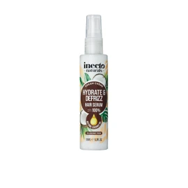 Inecto Naturals Hydrate & Defrizz Coconut Dream Crème Hair Serum 100ml, Anti Frizz, Preservers Moisture for Visibly Smooth Hydrated, 100% Natural Oils, Dry and Damaged