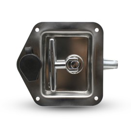 DOJA Barcelona T-shape lock, pack 1, 25 mm, anti-theft trailer lock, 124 x 121 x 25 mm, stainless steel, security locks, for truck box door lock, caravan, camping accessories