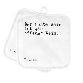 Mr. & Mrs. Panda Set of 2 Pot Holders with German Text "Der Beste Wein ist... " Der Beste Wein ist... [German Language] [German Language] [German Language]