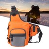 Polyester Multifunctional Fishing Tackle Crossbody Bag with Adjustable Shoulder Straps(Orange