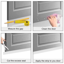 39 * 2 Inch Door Draft Stopper Rubber Door Stopper Door Bottom Sealing Strip Sound Proof Door Weather Stripping Noise Blocker Window Breeze Blocker Adjustable Door Sweeps(white)