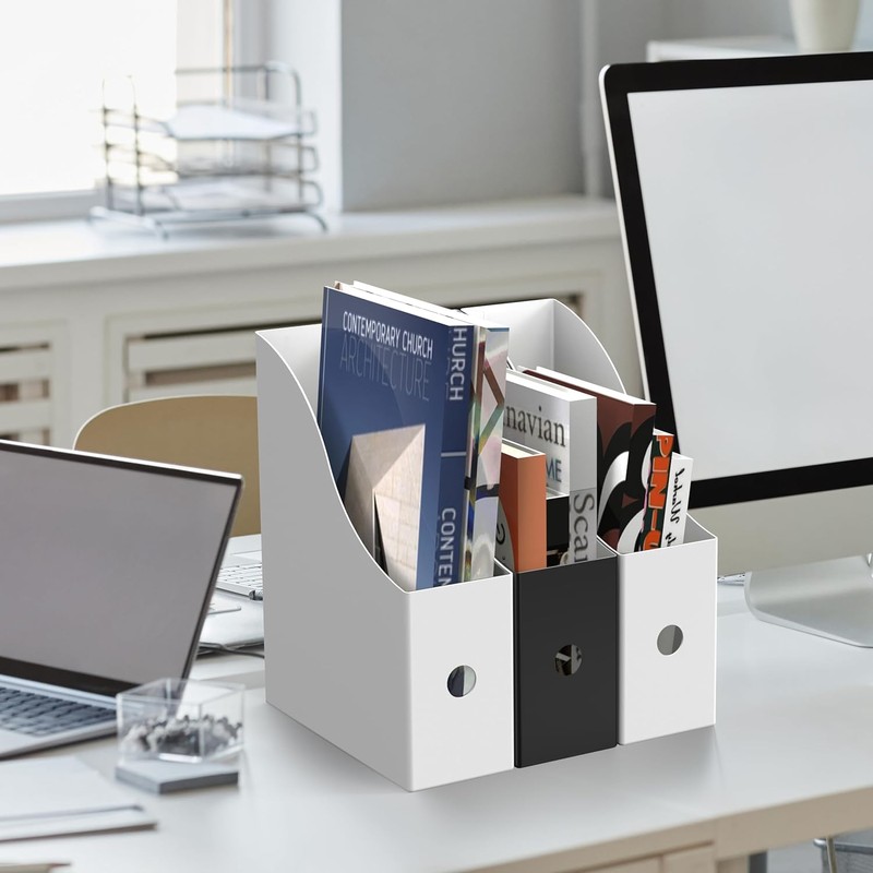 Simple Houseware 6-Pack Magazine File Holder Box, Foldable Cardboard Organizer,