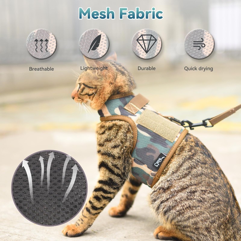 YIZHI MIAOW Arnés y Correa tácticos para Gatos para Caminar,