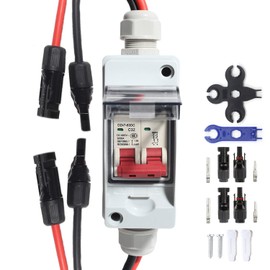 shengbowi 1 String PV Combiner Box Solar Isolator Switch 1 in 1 Out 1 String PV DC Isolator Switch IP66 Outdoor Waterproof Solar Photovoltaic Combiner Box for Solar Panel System 400V 30A