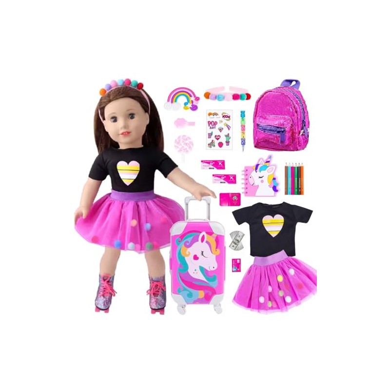 16 Pcs 18 Inch Doll Clothes and Accessories