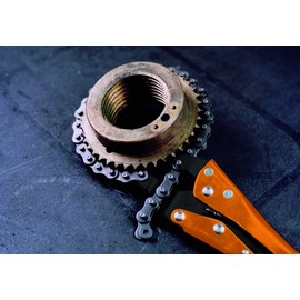 Grip-On 18110 10-Inch Chain Clamp Locking Pliers in Orange Epoxy
