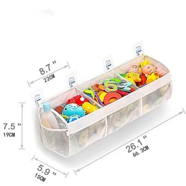 Organizador De Juguetes De Baño,Organizador Colgante De Juguetes De Baño,Organizador De Juguetes De Diseño De Malla Con 3 Compartimentos,Almacenamiento Y Clasificación De Juguetes,Ideal Para El Baño.