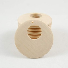50 Pcs Natural Wood Pendants Unfinished Wooden Earrings Pendants with Hole for Jewelry Making (50 MM)