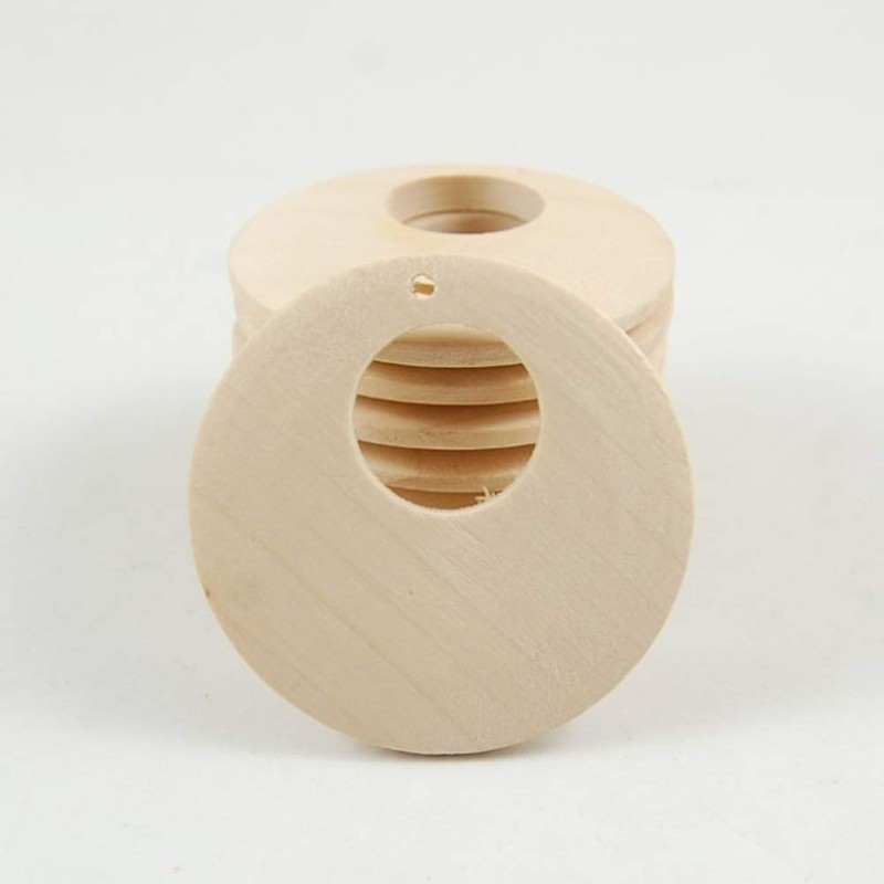 50 Pcs Natural Wood Pendants Unfinished Wooden Earrings Pendants with