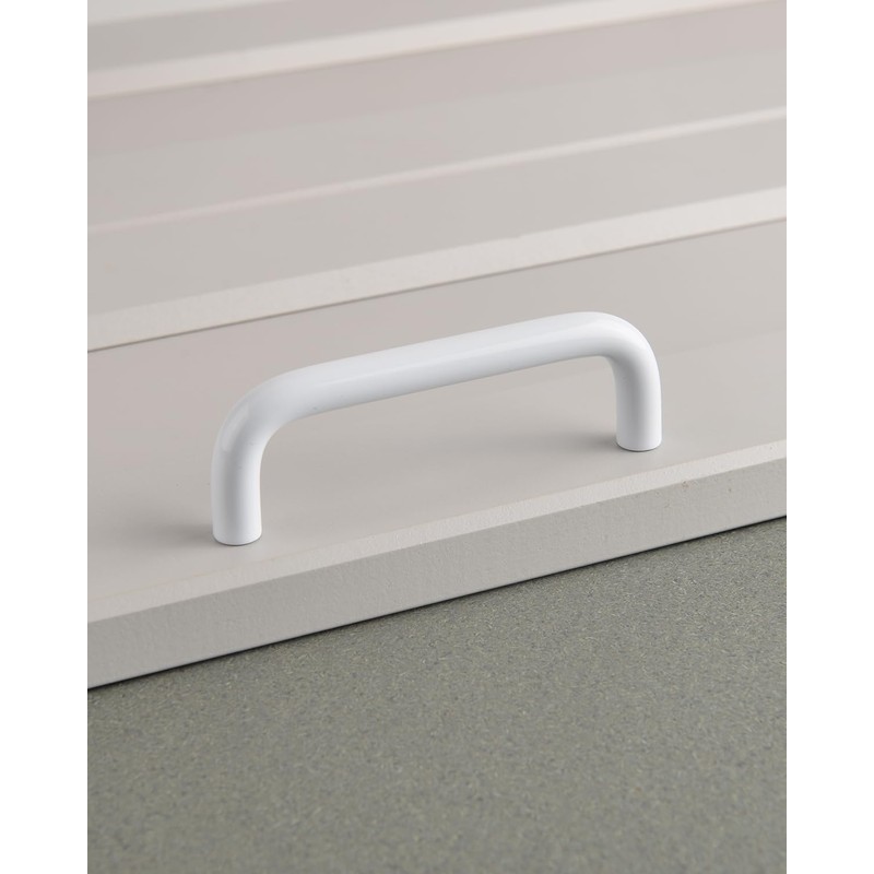 funifiti 5 Pack Bright White Cabinet Pulls 3.8 Inch (96mm)
