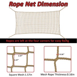 KAERYHET Safety Rope Net Kids Pet Stairs Balcony Railings Protection Rope Netting Playground Net Sports Netting Baseball Softball Backstop Nets