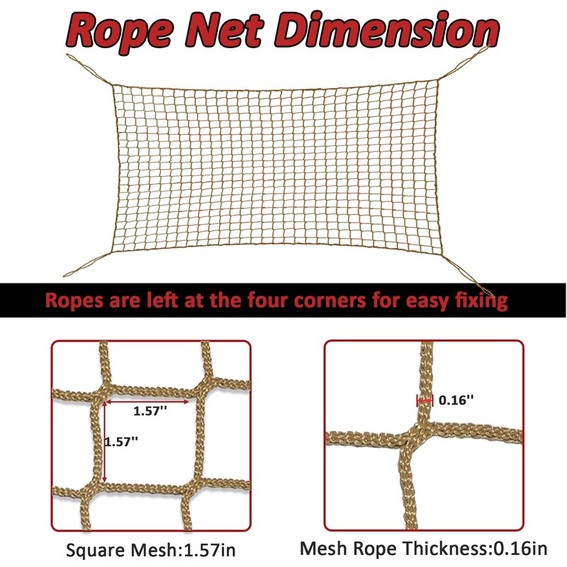 KAERYHET Safety Rope Net Kids Pet Stairs Balcony Railings Protection