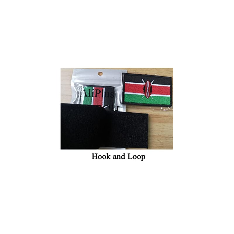 2 PCS AliPlus Kenya Flag Patches Embroidered Tactical Military Morale