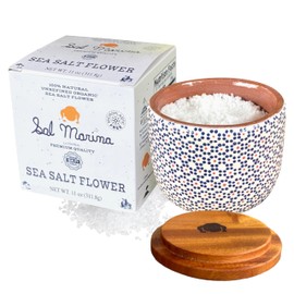 SAL MARINA | Unrefined Sea Salt Flower 11oz | Kosher Salt 100% Natural - Vegan Gluten Free Organic Table Salt Seasoning Food