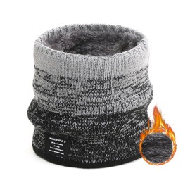 FOSDICK Winter Tube Scarf, Loop Scarf Men Women Thick, Fleece Lined Neck Warmer, Windproof Neck Tube, Thermal Neckerchief, Warm, Loop Scarf, Neck Warmer, Tube Scarf for Sports, Skiing, black