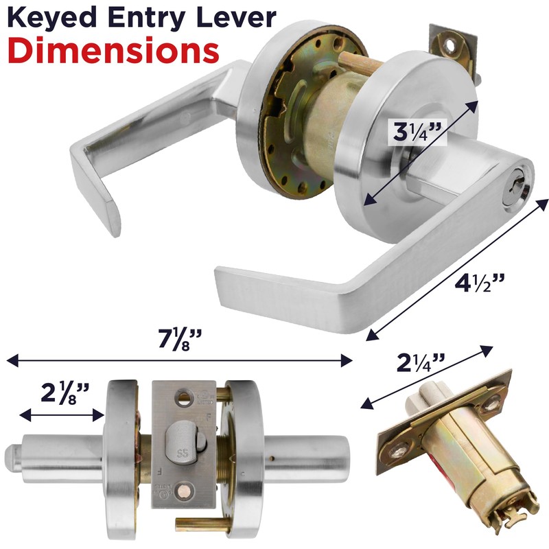 OAKMOORE Commercial Door Handle Locks | Heavy Duty Keyed Entry