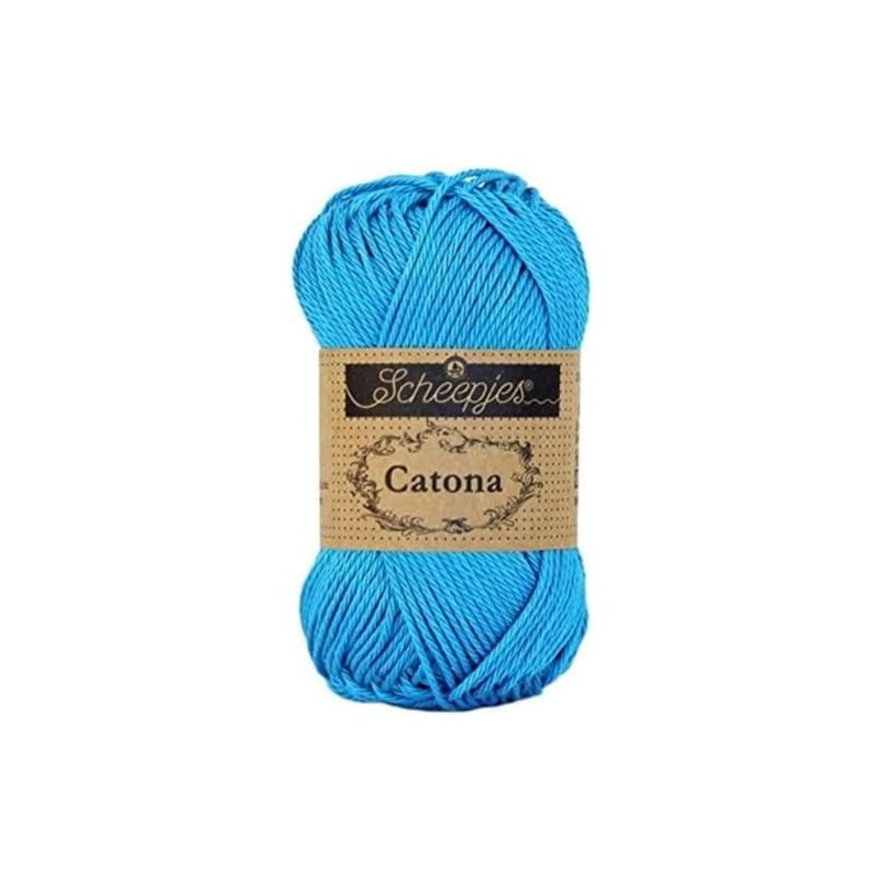 Scheepjes Catona Cotton Yarn, 146 Vivid Blue, 1x25g