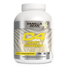 Cellucor C4 Whey Protein Powder, Vanilla Bean - 25g Protein, 0g Added Sugar, 130 Calories Per Serving, Supports Muscle Recovery, 66 Servings, Premium Whey for Post-Workout
