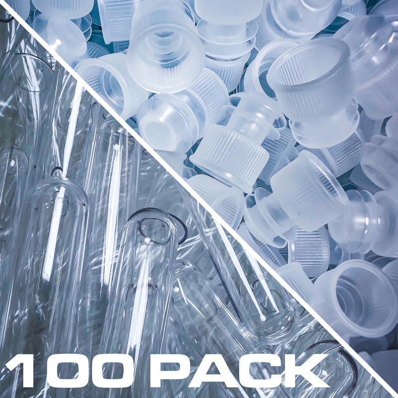 100pcs - RE-GEN 16mm x 100mm Plastic Test Tubes Vials