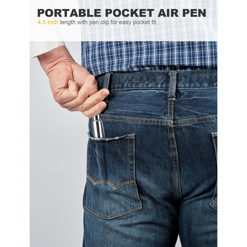Adjustable Pocket Air Blow Gun, Industrial Style "M" 1/4 Inches