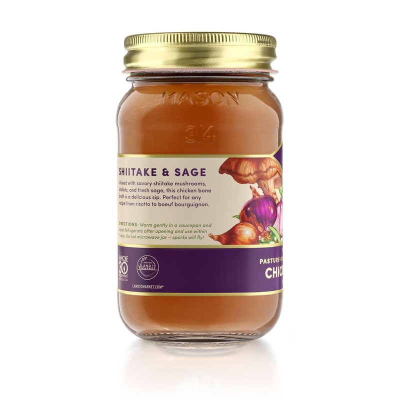 FOND Regenerative Pasture-Raised Chicken Bone Broth Infused with Organic Shiitake