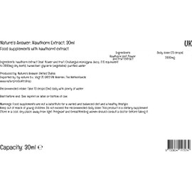 Nature's Answer, Hawthorn Extract, Alcohol Free, Vegan Drops, 30ml, Lab-Tested, Gluten Free, Soy Free, Vegetarian, Non-GMO