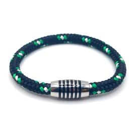 Bracelet "Rotterdam" made of colour-intensive paracord sailing rope with black enamelled stainless steel magnetic clasp., Nylon