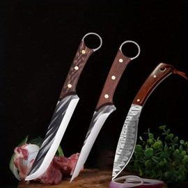 LIUZHANGYU 3pcs Butcher Knife Set Boning Knife Chef Knife Sharp Blade Slicer Stainless Steel Kitchen Knives Cleaver Knife Cooking Knife Cutter Meat Slicing knife Slaughter Knife Utility Knife Beef