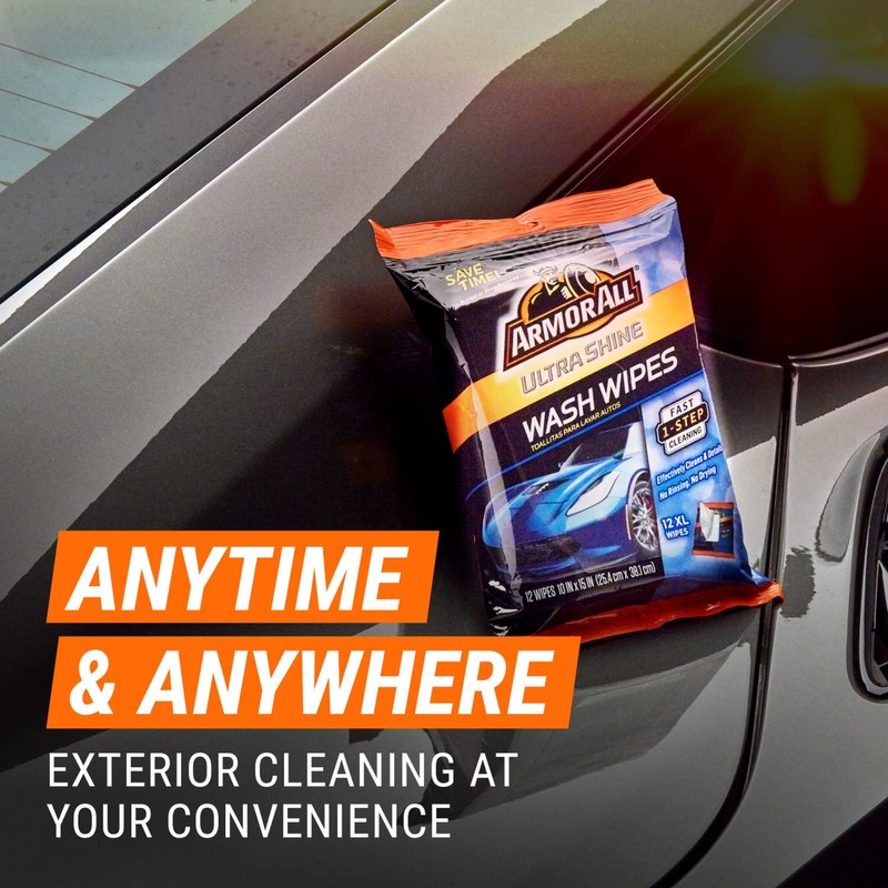 Armor All Ultra Shine Car Wash Wipes, Car Wipes for