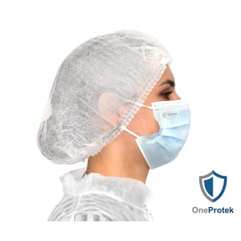 OneProtek - Gorras desechables Bouffant (paquete de 100) - Red de pelo blanco de 21 pulgadas - Cubierta de cabeza no tejida