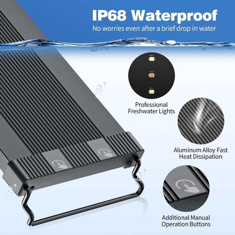 Erreloda Bluetooth LED Aquarium Light with APP Control, 3 Modes