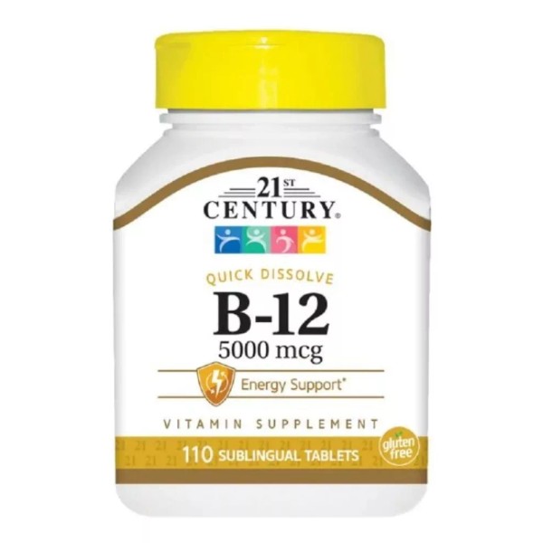 21st Century Vitamina B12 Sublingual Premium 5000 Mcg 110 Tabletas Eg B21