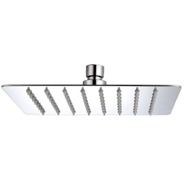 DICA, Regadera de Plato de 8" Cuadrada sin Brazo y Chapetón, Acabado Cromo, Conexión de la Regadera al Brazo por Medio de Rosca 1/2"-14 NPT, 4538C