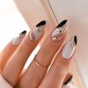 24Pcs Tip Press On Nails Black White Press On Nails