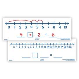 EAI Education Number Line Dry-Erase Board: 4"x12" Double-Sided - Set of 10