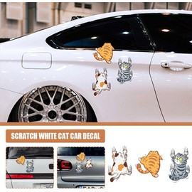 Scratch Cat Vinyl Car Sticker, Three Cats Scratch Cover, Vinyl Sticker for Car, Scratch Cat, Vinyl Car Sticker, Funny Bumper Sticker for Car, Truck, Motorcycle, Wall, Window