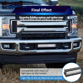 SI For 17-18 19 Ford Pre-LCI F-250 Super Duty 22'' LED Light Bar+Bumper Mounts+Wire