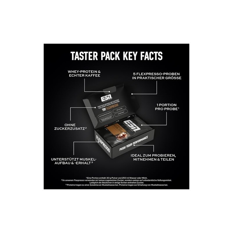 ESN Flexpresso Protein Coffee, Button Box, 5 x 30 g,