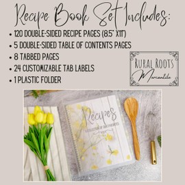 Recipe Book to Write in Your Own Recipes | Recipe Binder | Family Recipe Book Binder | Blank Recipe Books to Write In | Blank Cookbook | Blank Recipe Book | Recipe Journal | 8.5" x 11" Recipe Notebook