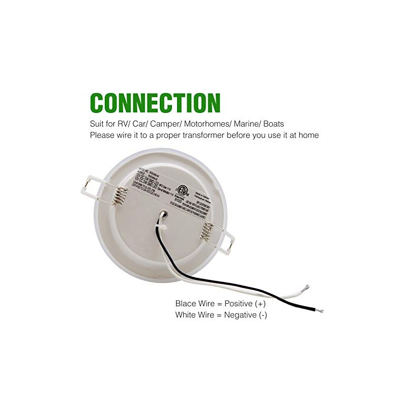 12V LED Puck Light, 6 Packs 3inch Recessed Mount Ceiling