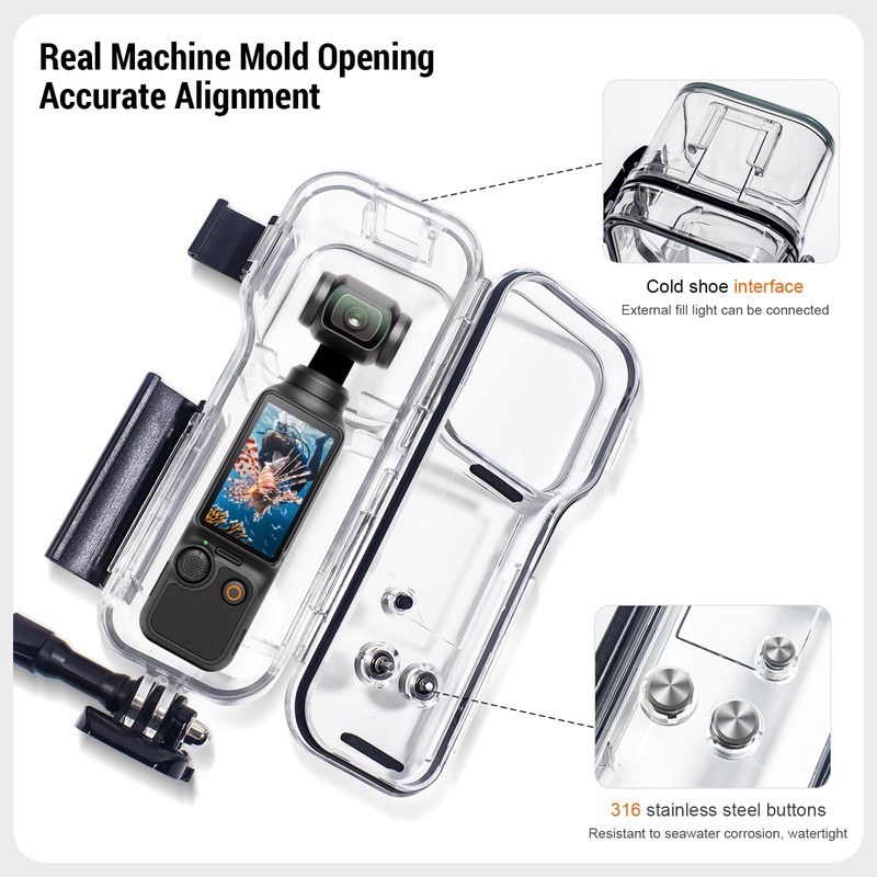 OKFUN Waterproof Housing Case Compatible with DJI Osmo Pocket 3