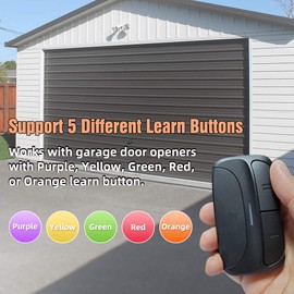 Universal Garage Door Opener Remote for Chamberlain Liftmaster 375LM 375UT KLIK1U Genie Linear and More - 2 Pack