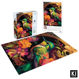 550 Piece Puzzle for Adults RomantzArt Small and Mighty III Whimsical Hummingbird 24x18 Jigsaw Puzzle