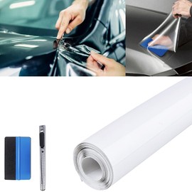 Película protectora de pintura transparente de vinilo PPF para coche, película de poliuretano termoplástico para motor, marco de bicicleta (transparente, 12 x 120 pulgadas)