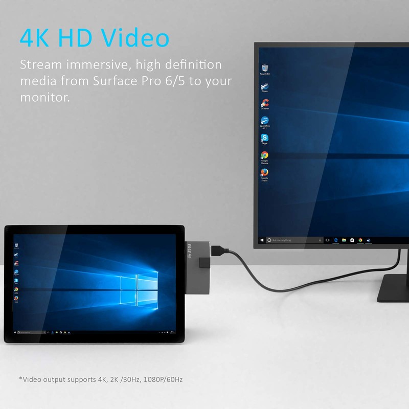 Surface Pro USB 3.0 Mini DP Hub Adapter, mbeat Edge